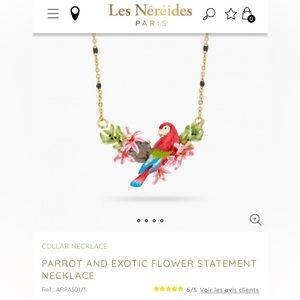LES NEREIDES PARROT AND EXOTIC FLOWER STATEMENT NACKLACE